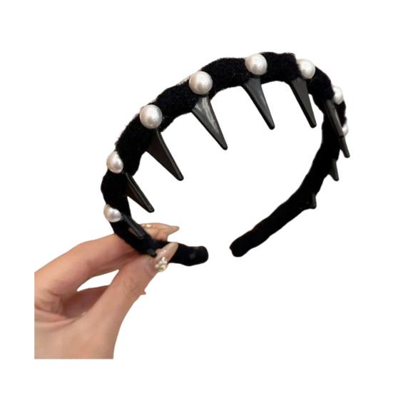 Faux Pearl Headband Retro Style Twist Ribbon Women Hair Hoop