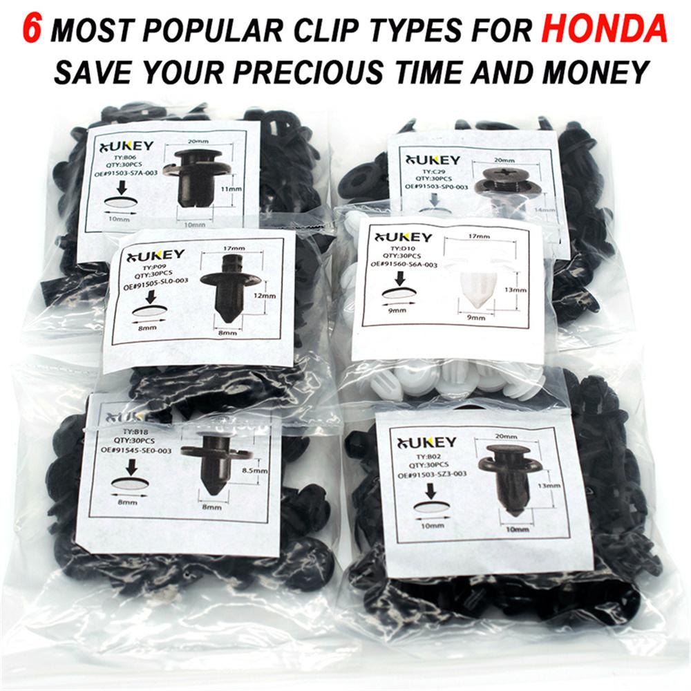 180x Car Fender Bumper Trim Fastener Clips Push Rivet For Honda Accord Civic CRV