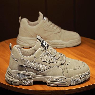 Chaussures de travail respirantes et polyvalentes pour hommes - Style coréen, semelle épaisse pour la construction et le sport