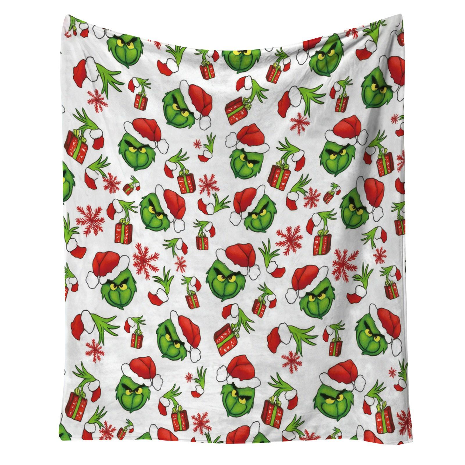 

Счастливого Рождества Мультяжное Фланелевое Одеяло, Рождественское Одеяло в Подарок для Детей, Мужчин и Женщин, Забавное Мягкое Плед для Постели и Дивана One Size