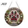 Decorative Entrance Wall Art Christmas Hanging Pendant with Lanyard, Wooden Sign for Front Indoor Outdoor Seasonal Decor Door, Creative Farmhouse