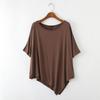 T-shirt da Donna con Maniche a Pipistrello Irregolari, Estiva, di Media Lunghezza, Maniche Corte, Taglia Grande, Vestibilità Larga, Girocollo, Maglia Sottogiacca Top