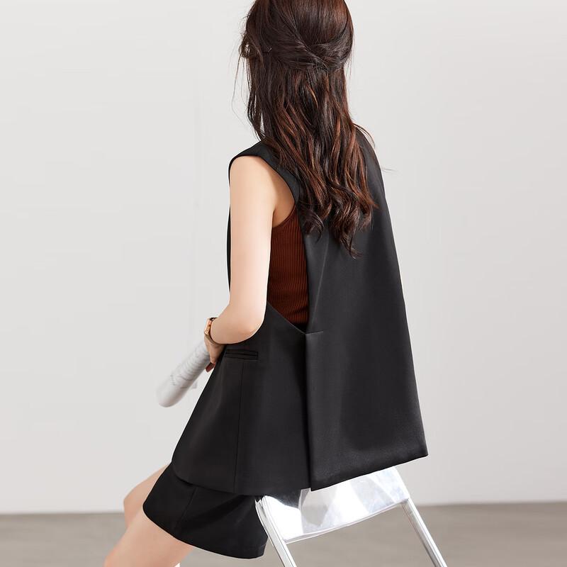 TERRE BLEUE Women's Elegant Sleeveless Blazer Vest