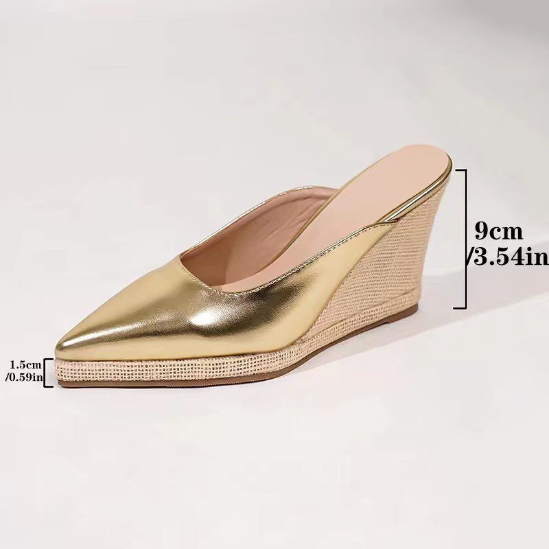 Modische High Heels für Damen Gold Schwarz Silber Elegante Damenschuhe Luxuriös Handgefertigt Gewebt Leichte Damen Mules Hausschuhe