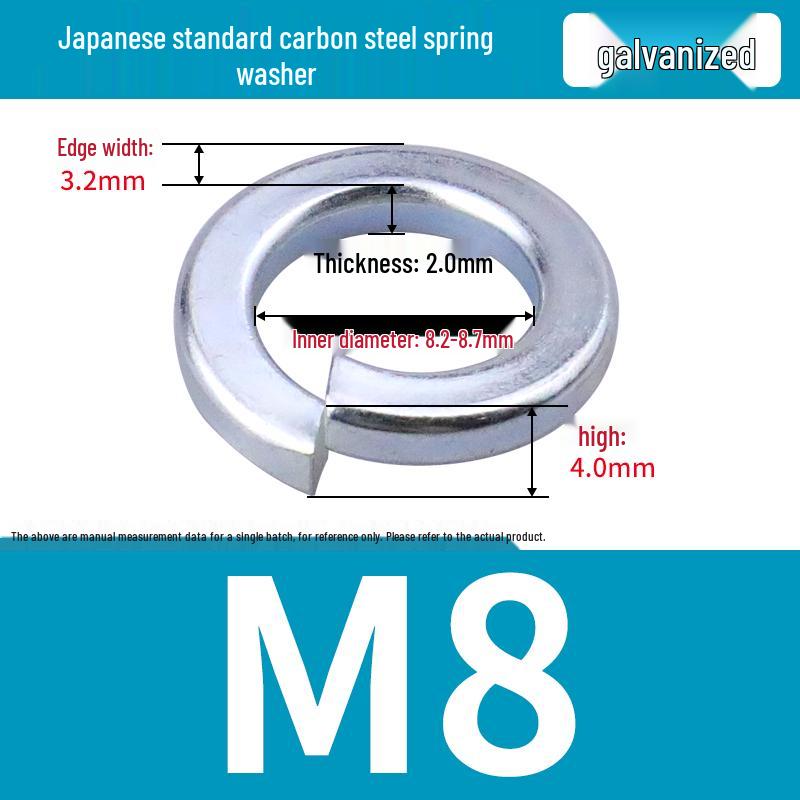 Stainless Steel & Blackened Carbon Steel Spring Washers (M1.6-M42) Elastic Open Washers