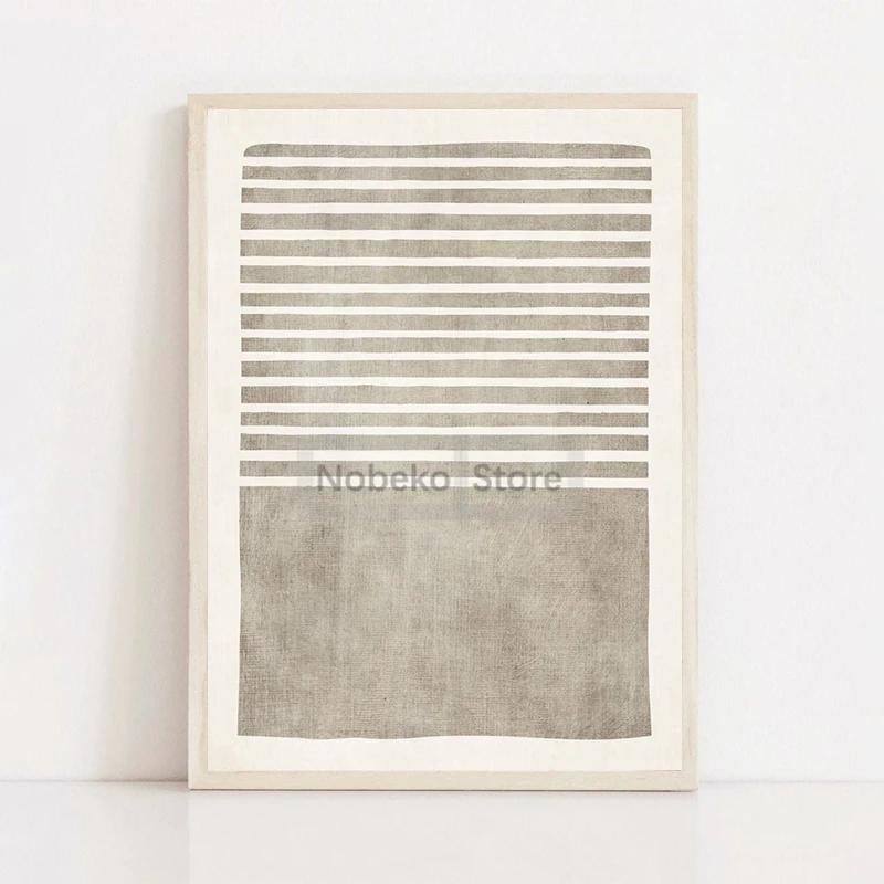 Impressões Minimalistas Modernas Pintura em Tela Bege Cores Neutras Simples Pôster de Arte Mid-Century Arte de Parede Imagens Decoração de Sala de Casa