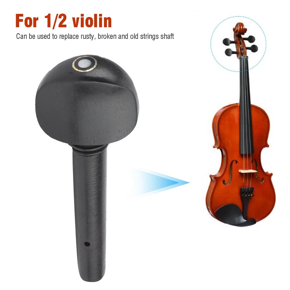 4PCS Black Color Violin Tuning Pegs Ebony Material Violin Replacement Pegs For 1/2 1/4 1/8 Violin