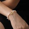 Non-Fading Heart Charm Bracelet Irregular Imitation Pearl Lucky Bracelet  Versatile Jewelry