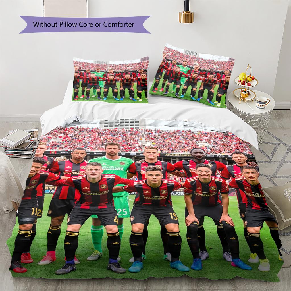 Atlanta United FC Pattern Bedding Home Decoration Birthday Gift (1 * duvet cover + 2 * pillowcase, without core)