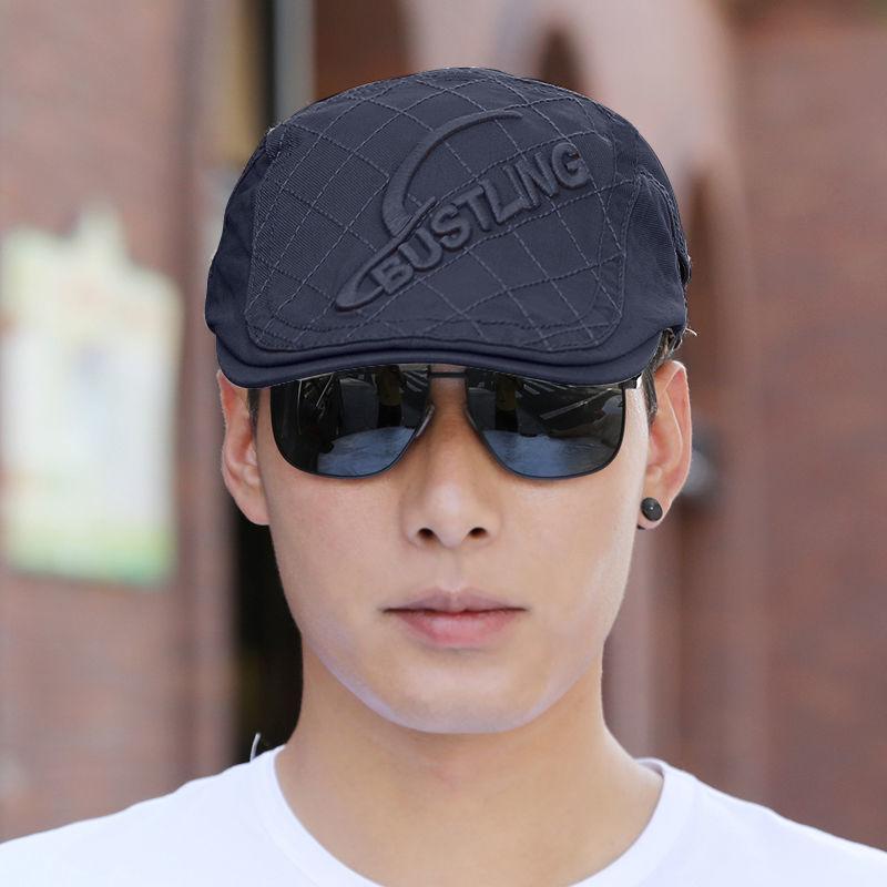 Béret fin d'été pour homme, chapeau à bec de canard, style rétro, style britannique, en maille