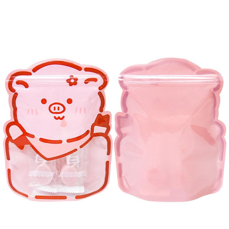 10Pcs Thicken Plastic Cartoon Animal Biscuit Candy Packaging Snacks Ziplock Children's Party Sweets Package