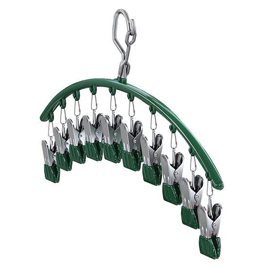 Вешалка для сушки носков водонепроницаемая космическая вешалка для белья из нержавеющей стали вешалка с 10 шт зелёный 759₽