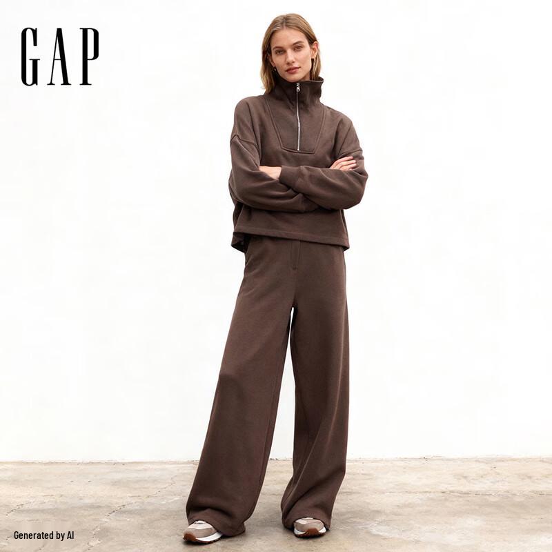 

Женский флисовый свитшот Gap на осень 2025 года с воротником-стойкой и застежкой-молнией до середины L (US XL)