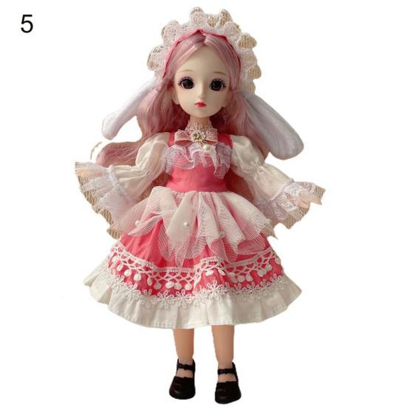 30CM Mini Movable 23Jointed Doll Girls Toy 3D Big Eyes BJD Princess Full Outfits Dresses  Collection Childrens Doll Gift