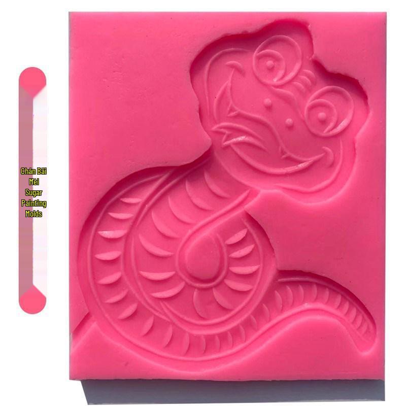 Zodiac Animal Silicone Mold Set: Cartoon Sugar Painting Lollipop Cow Template.