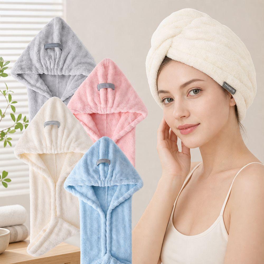 Thickened Hair Drying Cap Quick-drying Shower Cap Wiping Hair Towel  For Women with Long Hair