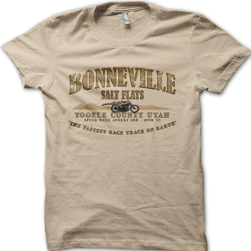 Bonneville Salt Flats 1959 Motorcycle Speed Week T-Shirt Vintage Biker Tee 6012