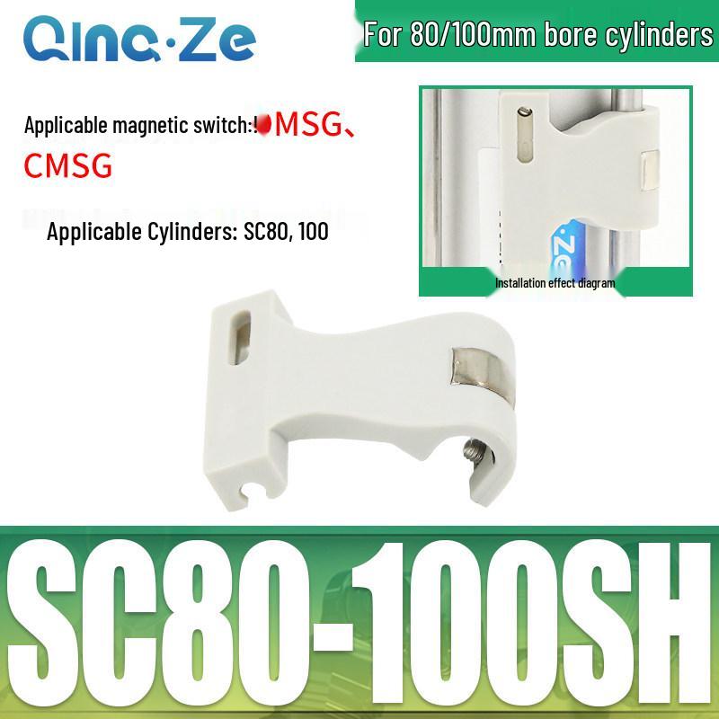 Zylinder SC CS1-F U mit Magnet schalterhalterung CMSG, Befestigungswinkel MBB und Zylinderzubehör D-A93 SU.