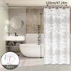 White Floral Pastoral Style Shower Curtain, Cozy Bathroom Curtain, Great Item for Rental Home Renovation and Bathroom Decor