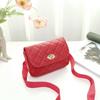 Fashion new embroidered rhombus soft bag versatile shoulder messenger square bag change mobile phone women's bag