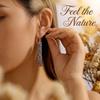 Vintage Floral Engraved Bar Drop Earrings For Women Boho Silver Color Dangle Earring Ethnic Vacation Jewelry Gift