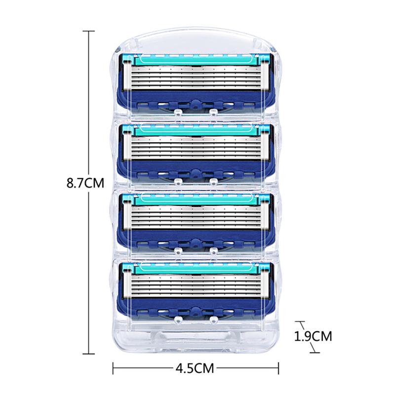 Сменные лезвия, 4 шт., 5 кассет для бритья Proglide Proshield, безопасные лезвия для бритвы светло-синий