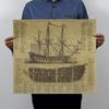 Vintage Warships Ancient Movie Kraft Paper Poster Retro History Wall Sticker