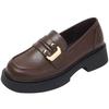 Small leather shoes for women's British retro versatile flat-soled loafers 2025 autumn new soft-soled one-pedal single shoes