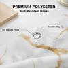 Tenda da Doccia Impermeabile in Poliestere con 12 Ganci - Design Marmo Bianco e Dorato, Accessorio Arredamento Bagno Casa
