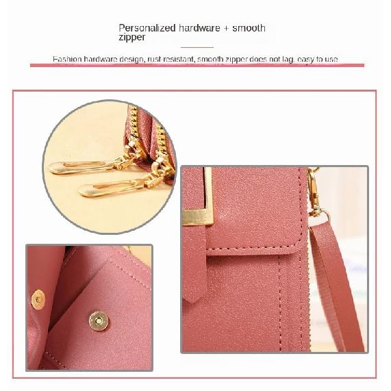 Dámské tašky Měkké kožené peněženky Dotykový displej Mobilní telefon Kabelka Crossbody Ramenní popruh Kabelka pro ženy Levné Dámské Tašky