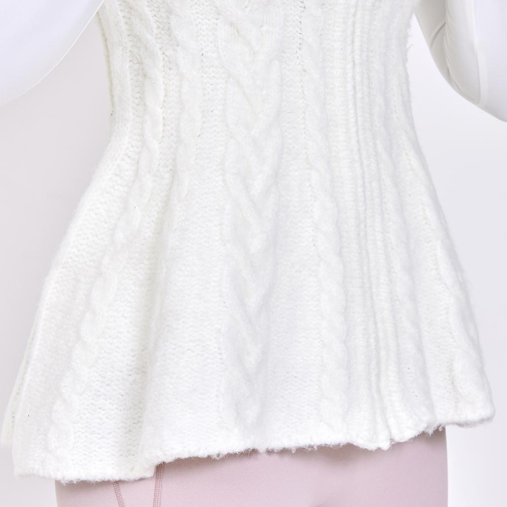 J.JANE Flower Midi Knit Zip-Up Vest (Ivory)