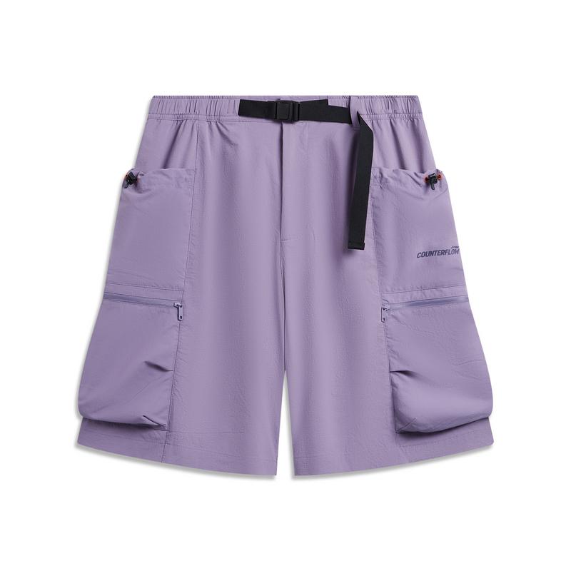Li-Ning Outdoor Casual Simple Solid Color Cargo Shorts Men shorts AKSW015-3 S