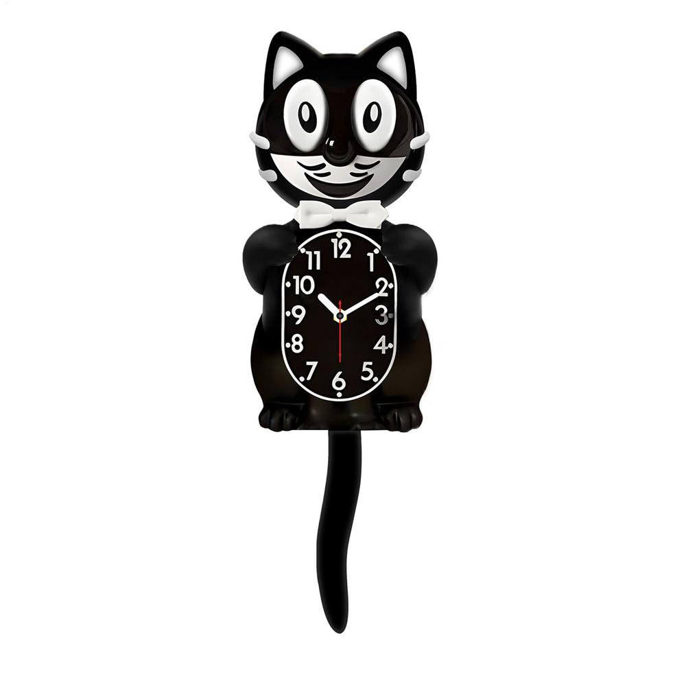 Vintage Cat Clock Cute Non Ticking Funny Retro Cat Wall Clocks with Moving Tail for Living Room Kitchen Study Home Office School
