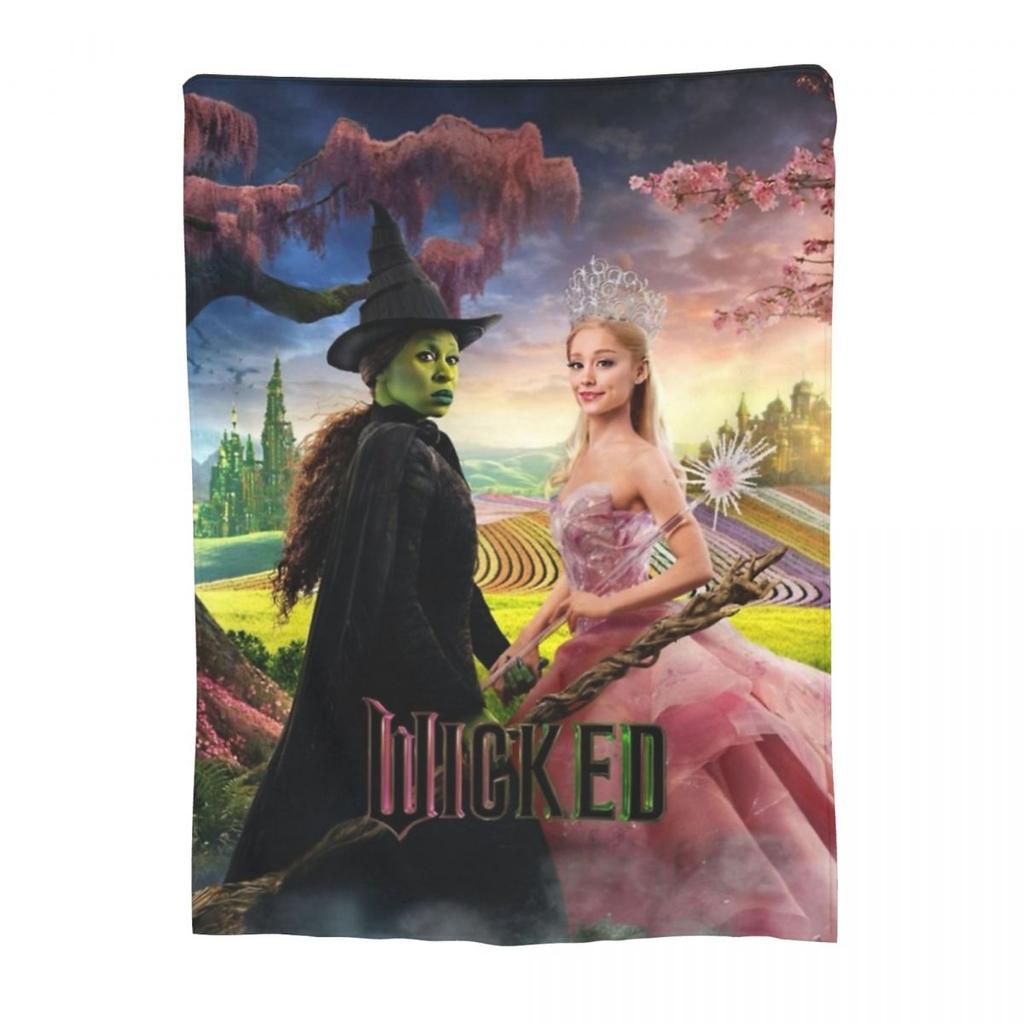 Wicked Musical Movie 2025 Blankets Fleece Print Relax Soft Throw Blankets for Bedding Bedroom Plush Thin Quilt