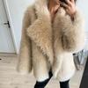 Women's Faux Fur Coat With Large Lapel And Loose Fluffiness