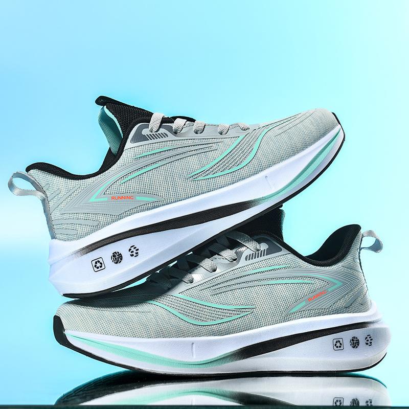 Men's Shoes 2025 Summer New Professional Racing Carbon Board Running Shoes Lightweight Breathable Wear-resistant Shock-absorbing Casual Sports Shoes