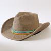 Popular sombrero de vaquero occidental clásico tejido de paja europeo y americano para hombres y mujeres, sombrero de copa tejido de moda para exteriores, estilo OL