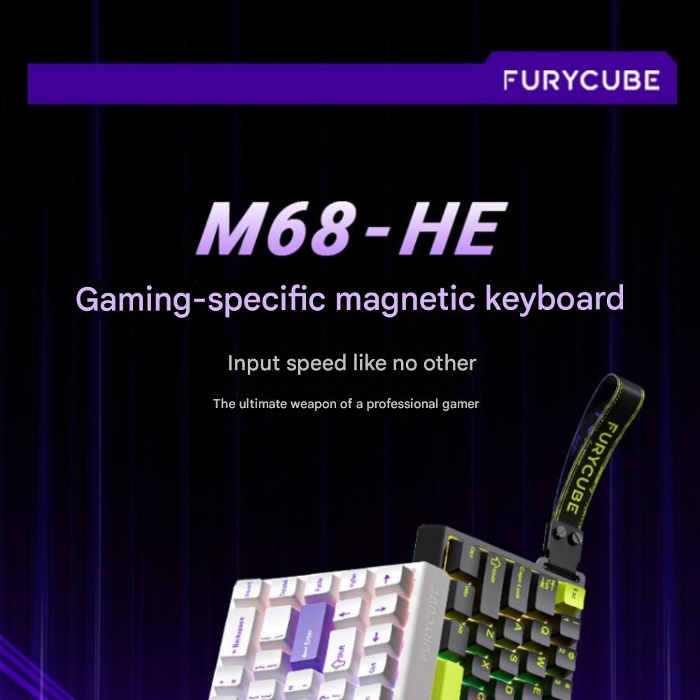 FURYCUBE M68HE 8k Szybki Wyzwalacz Magnetyczna Oś Klawiatura Gamingowa ACE 68 Mechaniczna Wooting e-sport