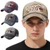 Unisex Spring Autumn Trucker Hat, Vintage Washed Distressed Shark Embroidery Adjustable Baseball Cap