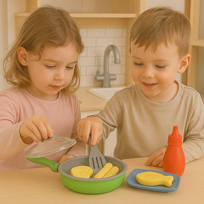 Toy Sound and Light Stove with Magic Food, Color Changing, Cooking Sound, Battery Operated, From 2 Years