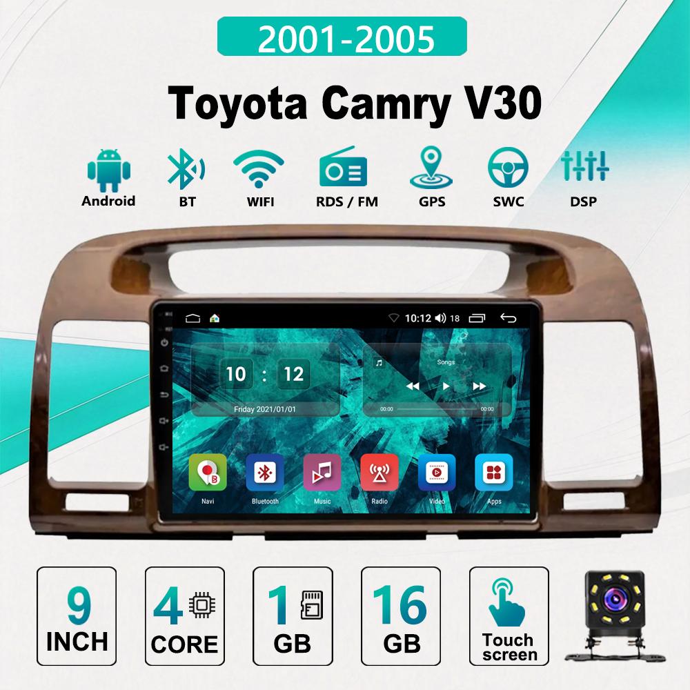 2Din Android Car-Play Car Radio,Toyota Camry V30 2001-2005,Multimedia Player Head Unit Stereo GPS Navigation BT WIFI,1+16GB
