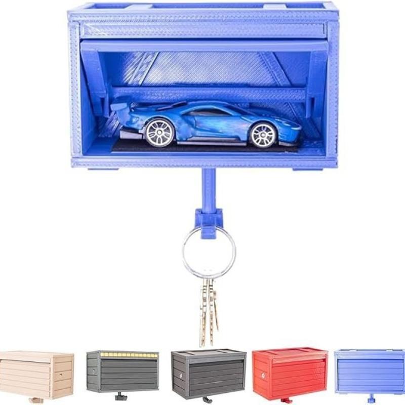 Car Garage Key Holder With Opening Door Fun 3D Printed Key Organizer Wall Mount Easy Installation Key Rack For Entryway