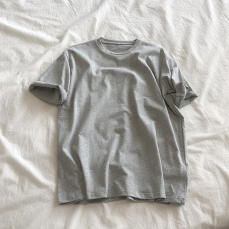 Cotton Summer Clothes Women's New Solid Color Round Neck Loose Base Short-sleeved T-shirt Women's Loose Clothes