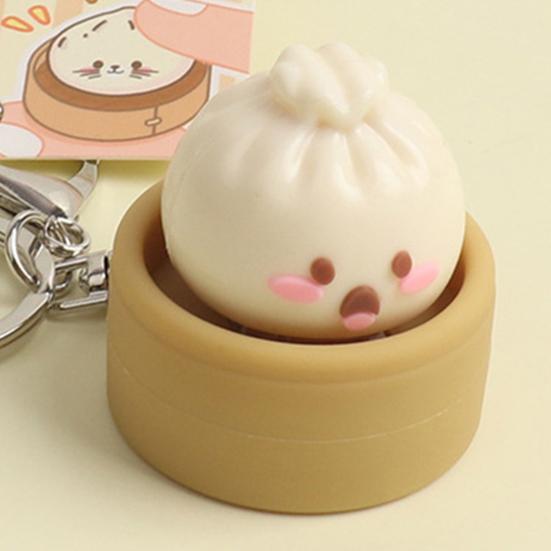1/2/3 Stück Schlüsselanhänger Anhänger Stressabbau Spielzeug Mini Dampfbrötchen Tasche Anhänger Weich Elastisch Quetschen Dekompression Schlüsselanhänger