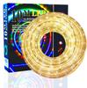 LED Tube Light, Rope Light, 2-Core, 10m, 10mm Diameter, with Power Supply, Waterproof, Bendable, for Sculpting (Warm White, 300 Bulbs)
