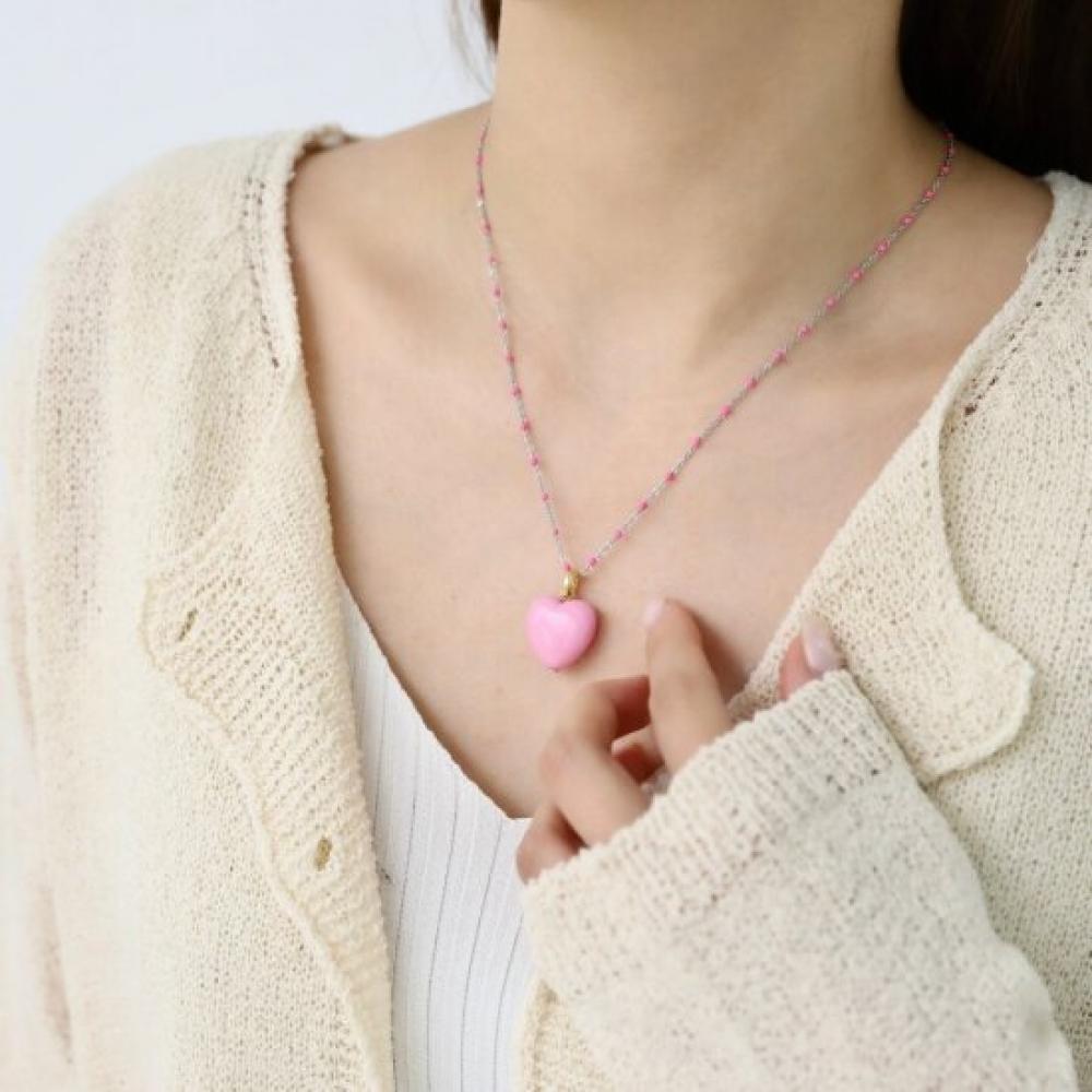 New ArrivalS Open Run Women S Beaded Necklace kitSch Look Heart Shape