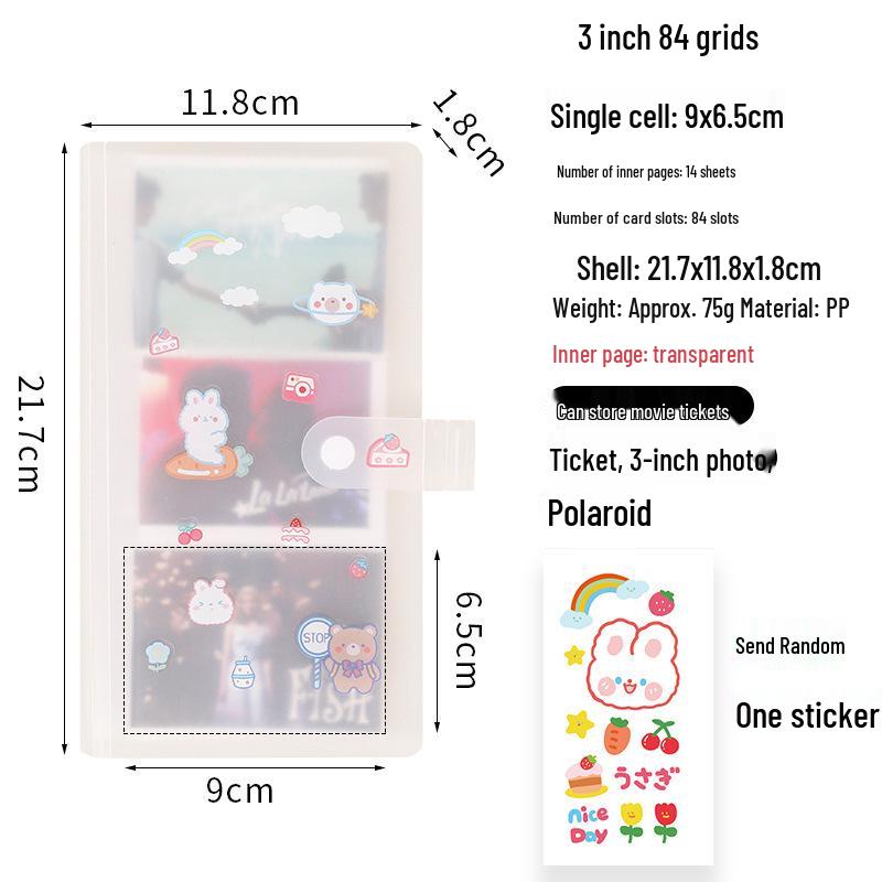 Korean Instant Camera Photo Album with Memo Storage & Card Stickers