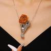 DIY Bouquet Necklace Ladies Flower Holder Necklace Elegant Bouquet Necklace Insert Preserved Dried Flowers Gift for Women Flowers Not