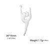 Teamer 5pcs/lot DIY Gymnast Sporter Charms Stainless Steel Gymnastics Dancer for Necklcae Bracelets Keychain Jewelry Making Gift