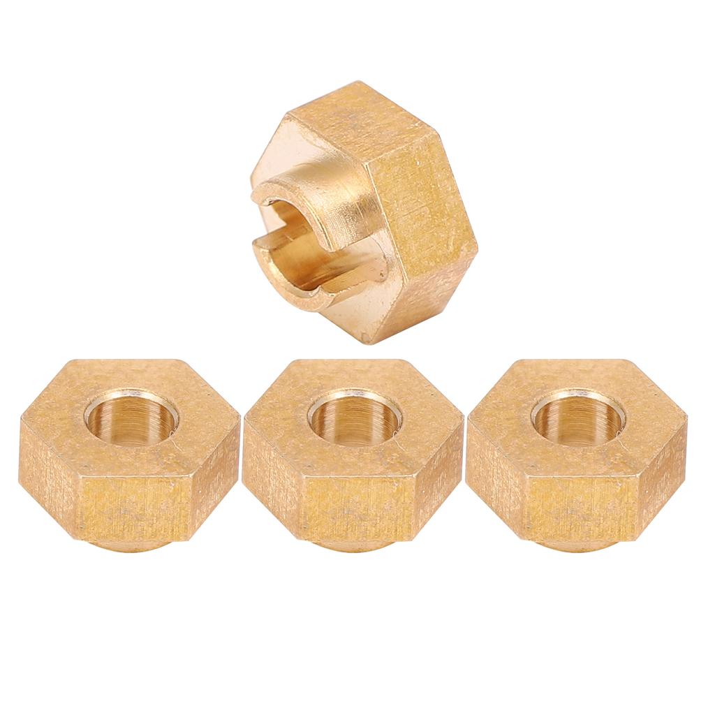 4Pcs 3MM Brass Wheel Hex Adapter Upgrage Parts for Axial SCX24 90081 1/24 RC Car